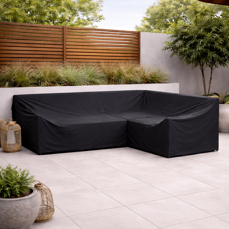 Canape d'angle de jardin avec housse